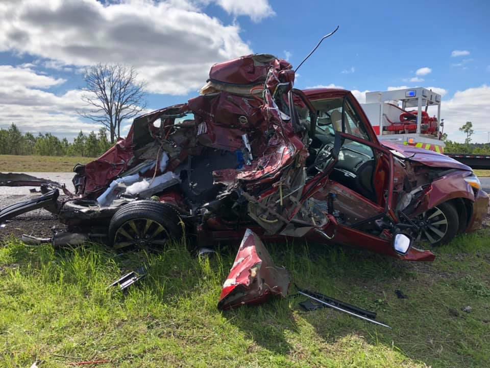 I-45 wreck car